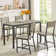 Holford 47"L Dining Room Table with PU Leather Chairs, Dining Table, 5-Piece Dinette Set