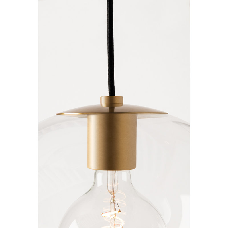 Aged Brass Globe Pendant Light with Clear Glass Shade