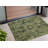 2' X 3' Olive Green and Dark Green Oriental Washable Non Skid Indoor Outdoor Area Rug