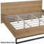 Lit plateforme grand / très grand avec tête de lit en bois - Design naturel et noir à deux tons, aucun sommier tapissier requis-1074258951