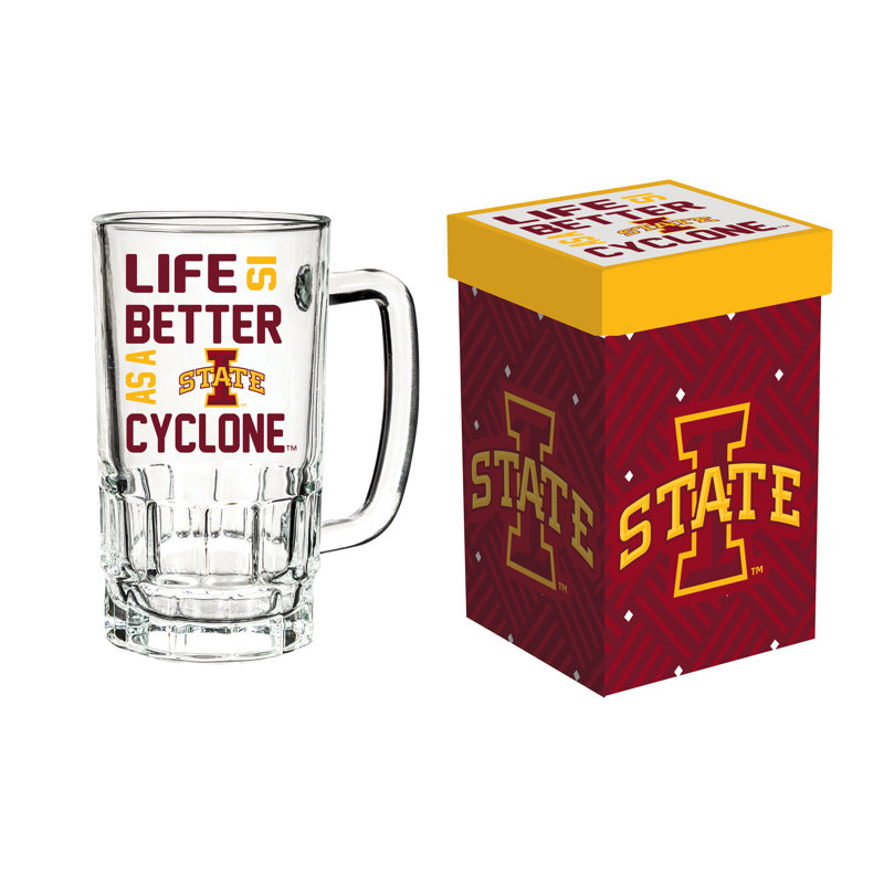 Tasse en verre avec boîte-cadeau, Université d'État de l'Iowa