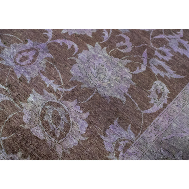 Wool Oriental Area Rug in Purple