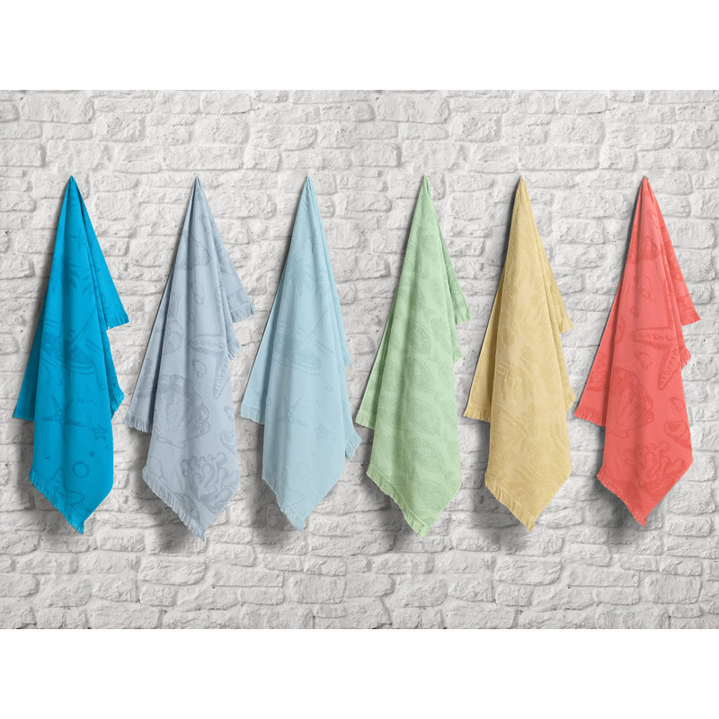 Alfiya Turkish Cotton Beach Towel, Aqua