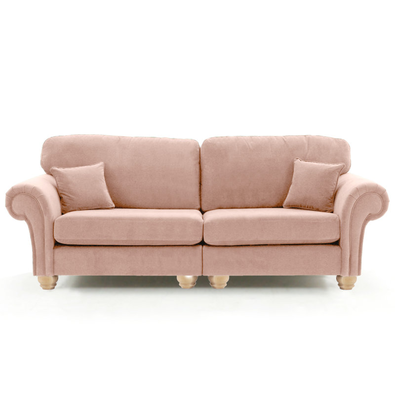 Foreston 4 Seater Velvet Sofa, Blush