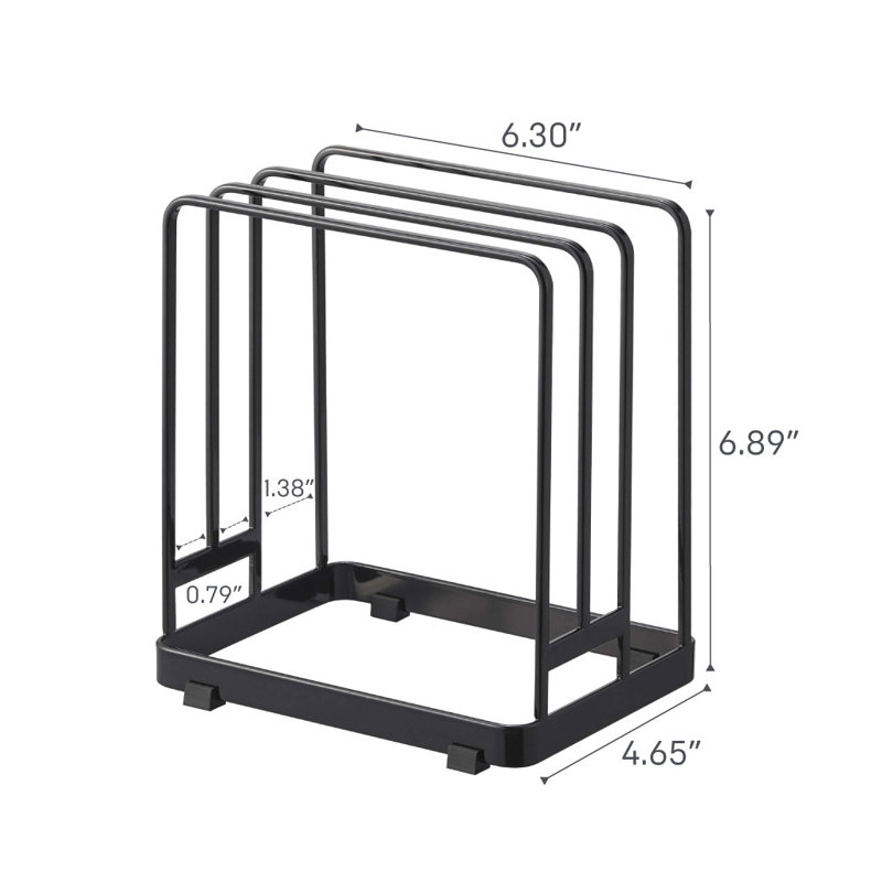 Black Steel Cylinder Crock Cutting Board Stand