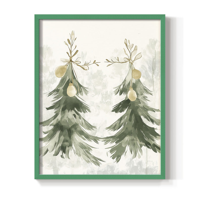 «Christmas Holiday Art» CECLXV III, reproduction d'art encadrée - bois massif
