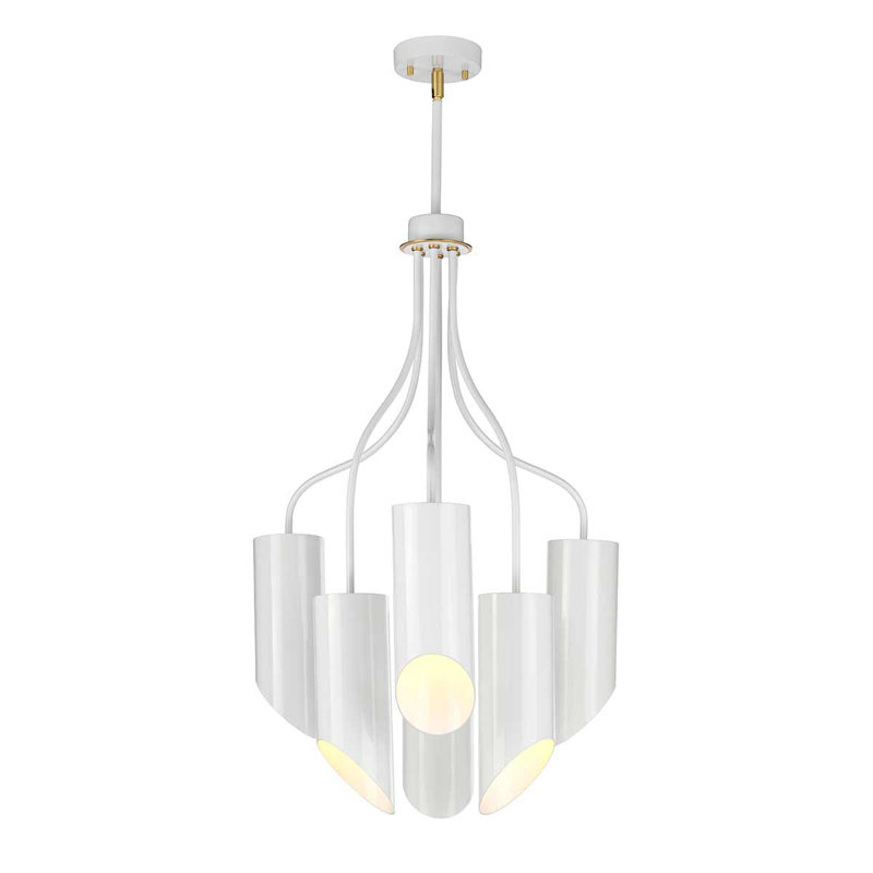 Demuth 6 - Light Shaded Chandelier, White