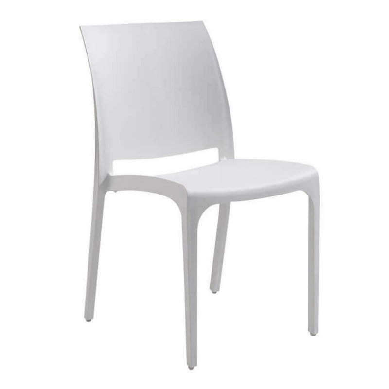 Amyree Patio Dining Side Chair, White