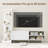 TV Stand for TVs up to 50'' w/Bookshelf & 3-Position Adjustable Shelf Metal Legs