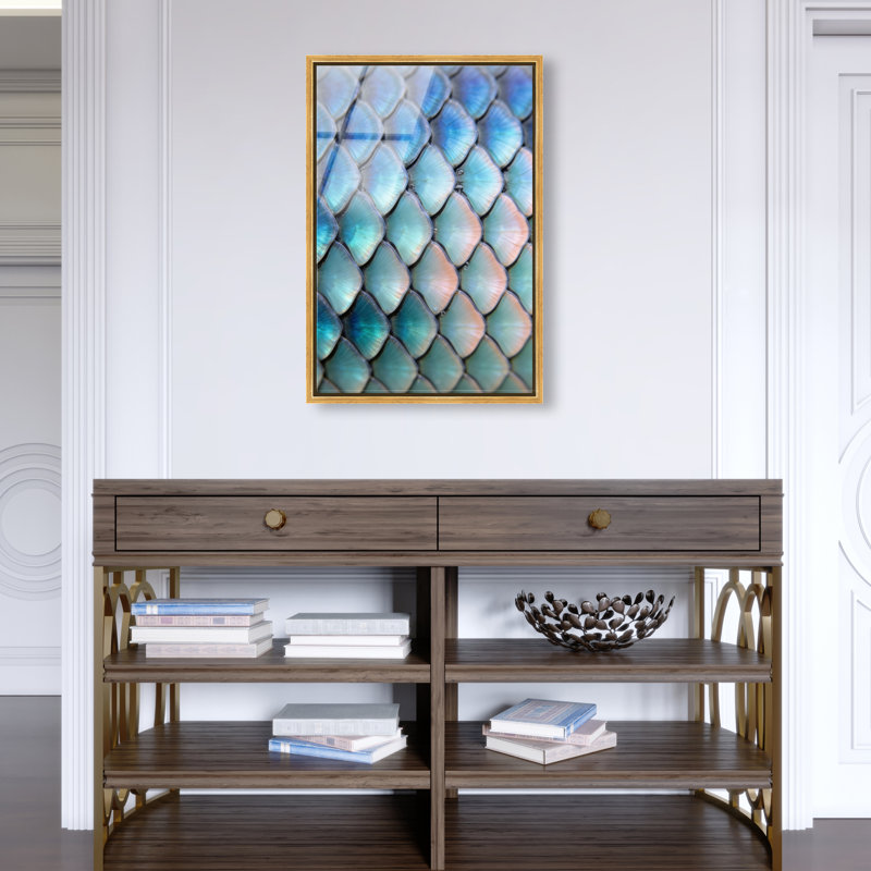 Mermaid Zoom Print by Oliver Gal, 16"H x 11"W, Gold Floater Frame