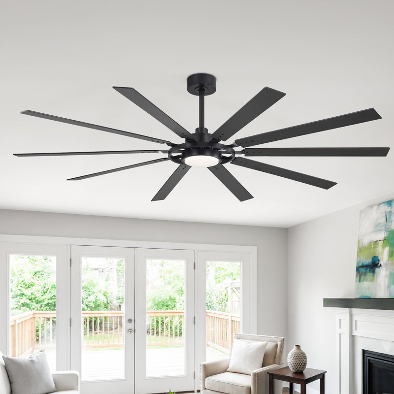 Ventilateur de plafond moderne 72 pouces avec lumière et télécommande, moteur CC réversible à 6 vitesses, 3 températures de couleur