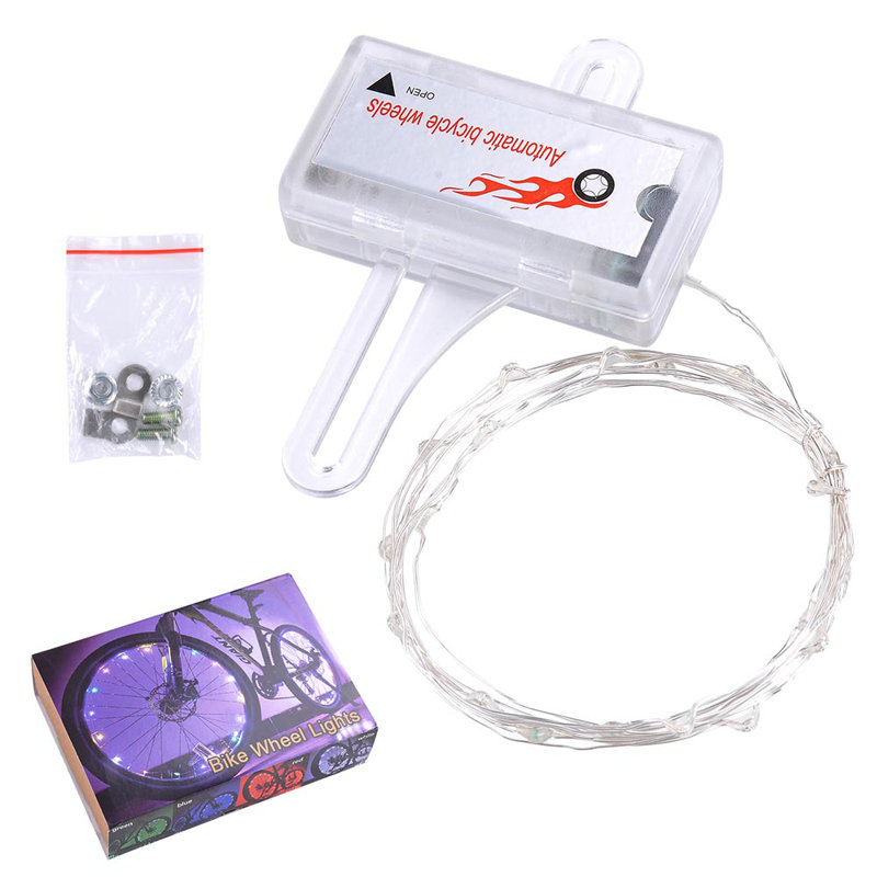Yescom Bright LED Bike Wheel Light Auto Open and Close Bicycle Wheel Spoke Light String Red