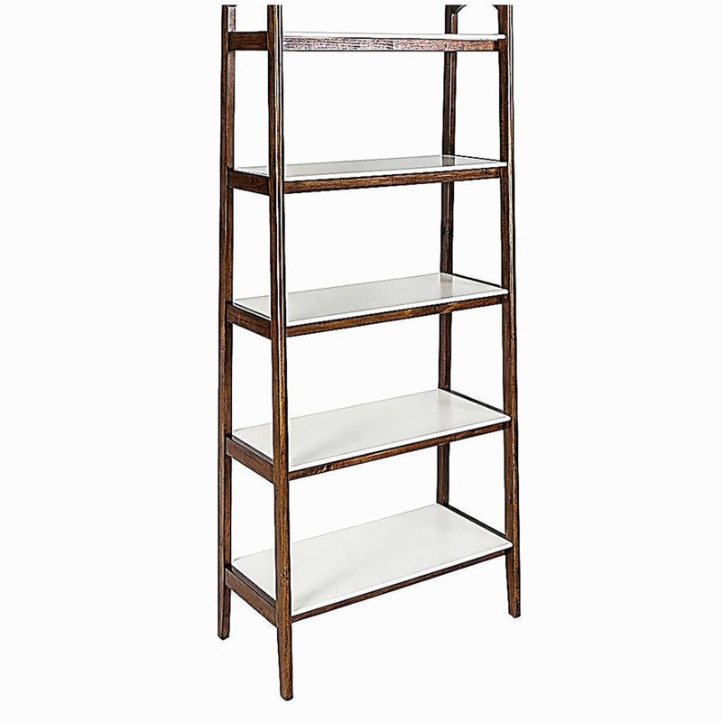 Tablette / bibliothèque, Blanc cassé / pacane