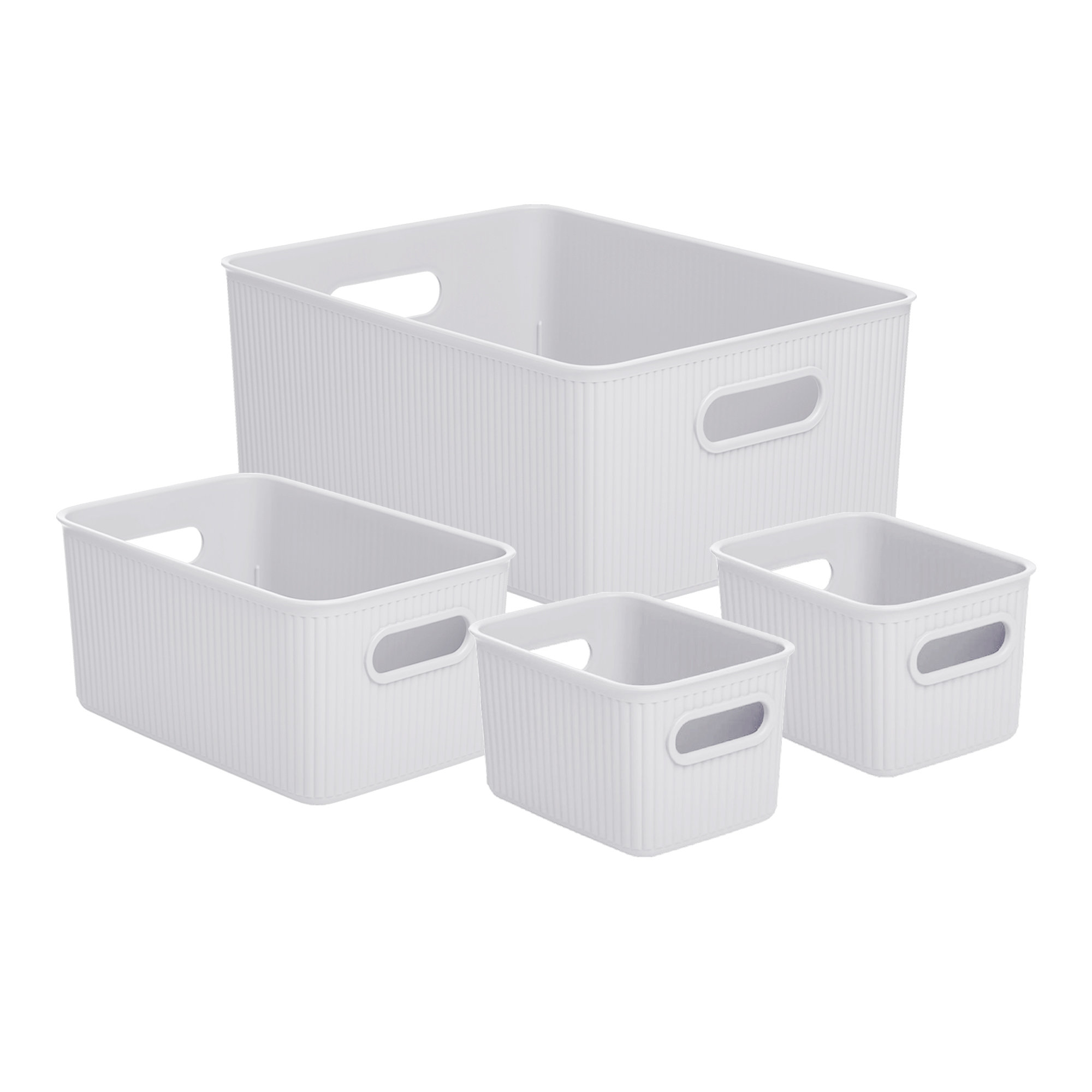 Prandom Lot de 5 grandes boîtes de rangement pliables en tissu de lin avec couvercle pour maison, chambre à coucher, placard, bureau, chambre d'enfant (17,7 x 11,8 x 11,8 cm