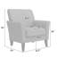 Fauteuil d'appoint Dorset avec dossier capitonné et pieds en bois massif-1686554356