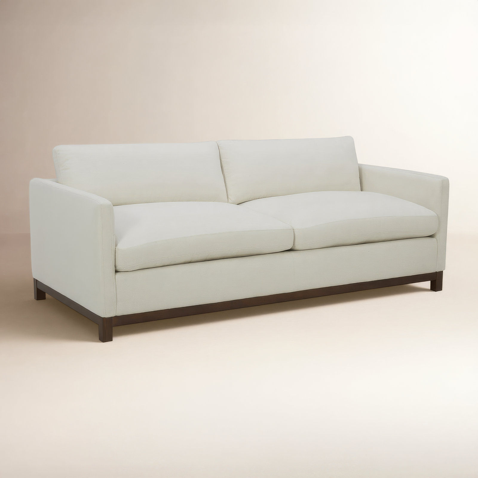 Liz 102" Linen Sofa, Flanigan Cotton, Dark Brown, 32.28"H x 84.25"W x 39.37"D