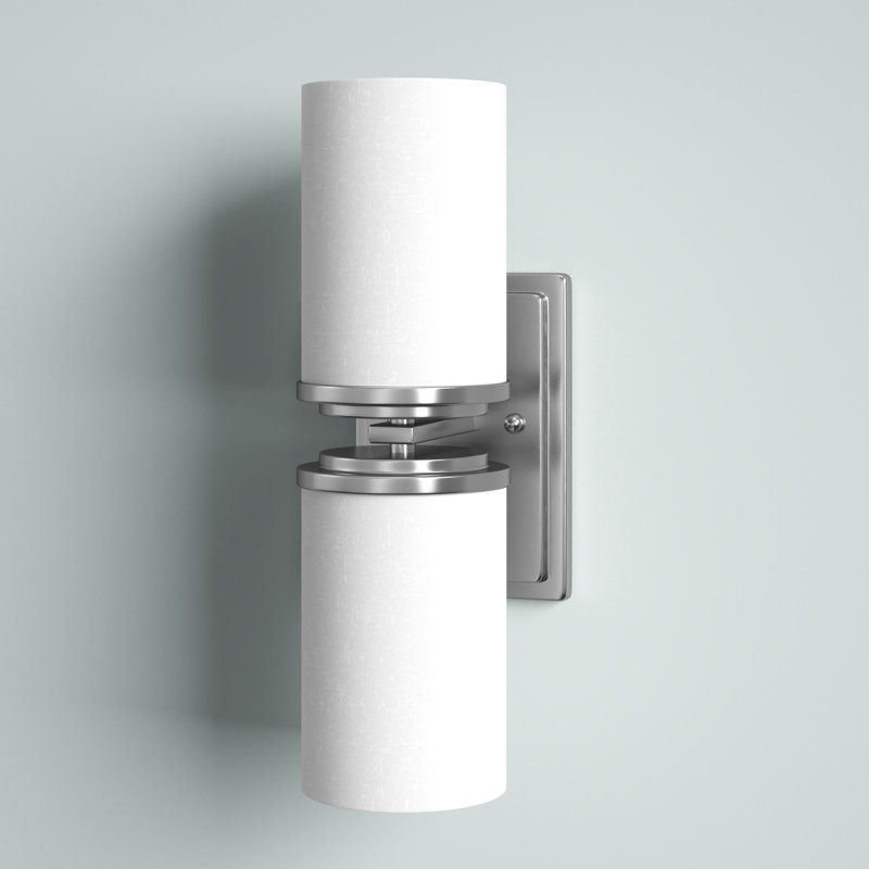 Konen Armed Sconce, Brushed Nickel, Satin Opal