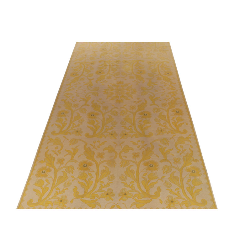 Hand Knotted Wool Floral Area Rug, Rectangle 9'3" x 17'4"