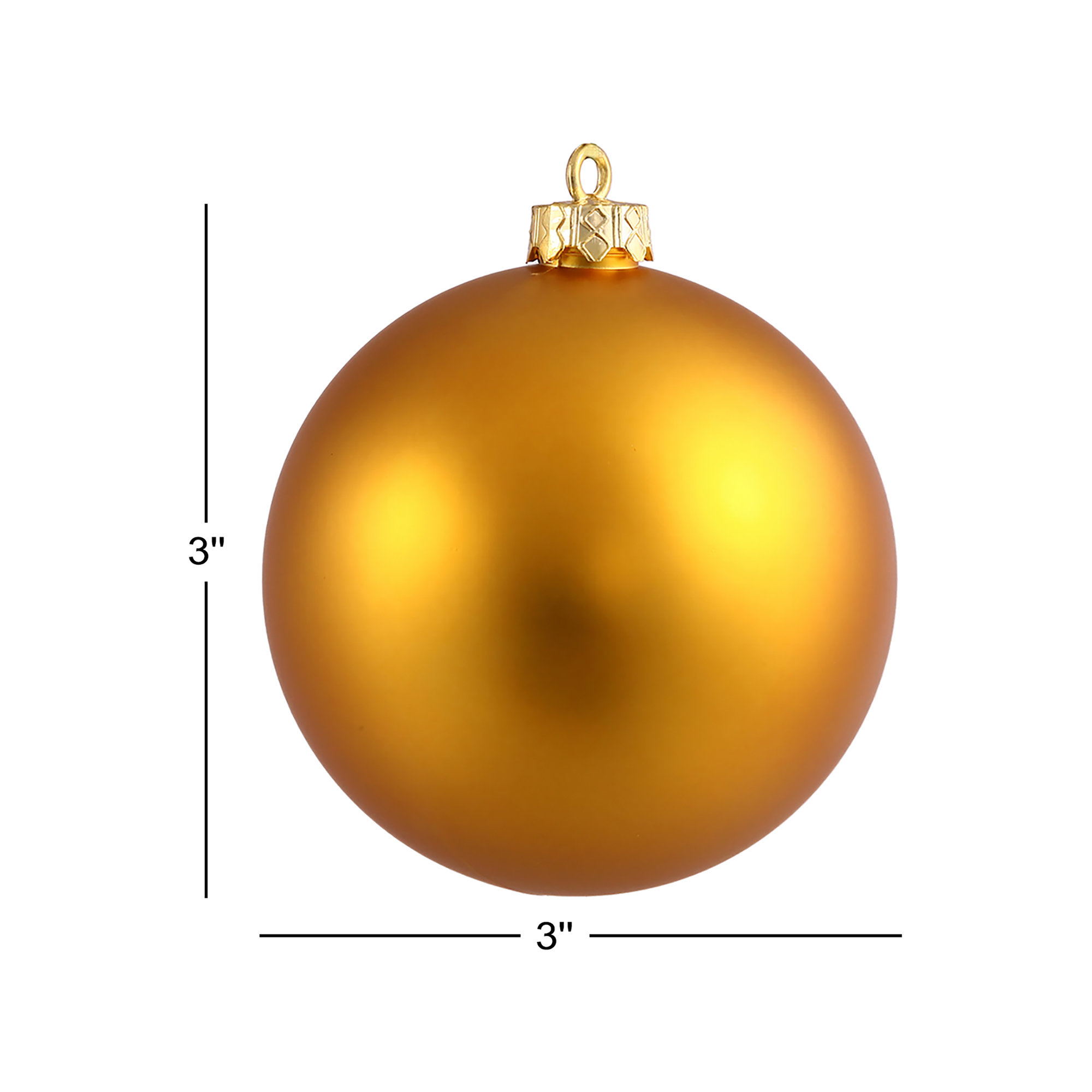 Holiday Décor Ball Ornament, 3" H x 3" W x 3" D, Gold