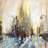 Abstract Rainy Street - Beige Framed Canvas Home Decor