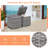 2PCS Patio Rattan Ottomans Seat Side Table Storage Box Footstool with Cushion Gray-1962808543