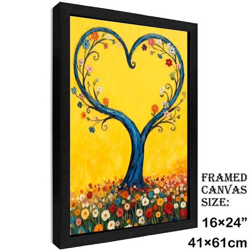 Art mural avec arbre floral de style noir encadré de style Gustav Klimt, H 25 po x l 17 po