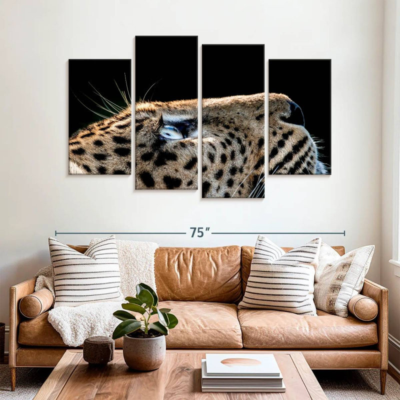 Brampt Leopard Looking Up, 42" H x 68" W