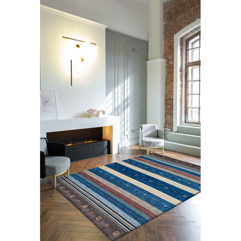 Kashkuli Gabbeh Blue Rug 6'10" x 9'9"