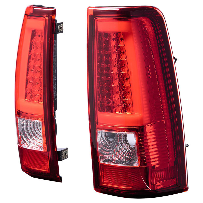 Tail Light Assembly Compatible With 2003-2006 Chevy Silverado 1500 1500 HD 2500 2500 HD 3500, 2007-2007 Chevy Classic, 2PCS Driver And Passenger Side LED Taillight Brake Lamps With Bulbs, Red
