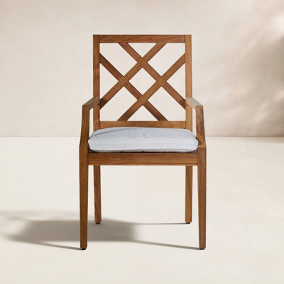 Chaise avec accoudoirs en teck Haley - teck naturel