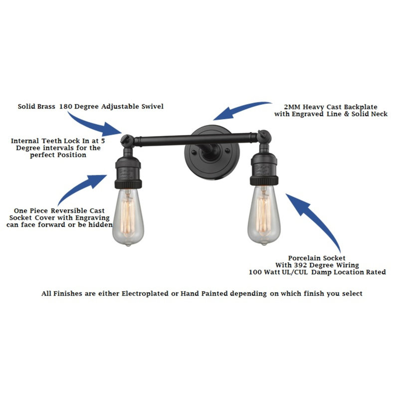 Gebhart 2 - Light Dimmable Vanity Light, Matte White Cased, Oil Rubbed Bronze, Bulb Not Included