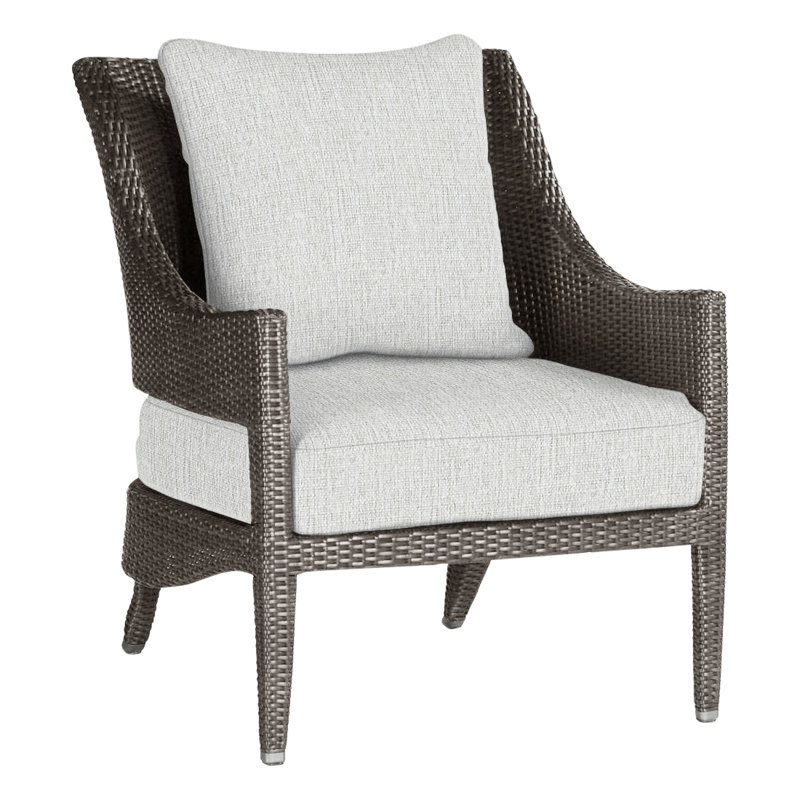 Athena Patio Lounge Chair with Cushions, Black Walnut, No Welt, Bali Pearl