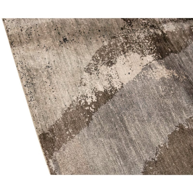 Tapis brun clair et muscade de haute qualité noué à la main