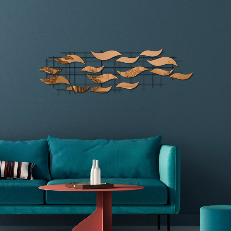 Decorative Metal Wall Accessory, 43.3 x 12.6 x 1.6 inches | 100% Metal Construction, Lightweight at 5.2 lbs | Stylish and Durable Design for Living Room, Office, or Gallery, Perfect for Enhancing Any Space
