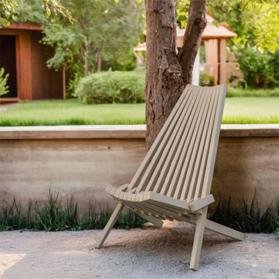 Fauteuil relax en bois d'acacia, finition teck