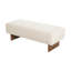 Rectangular Upholstered Tufted Linen Fabric Ottoman Bench