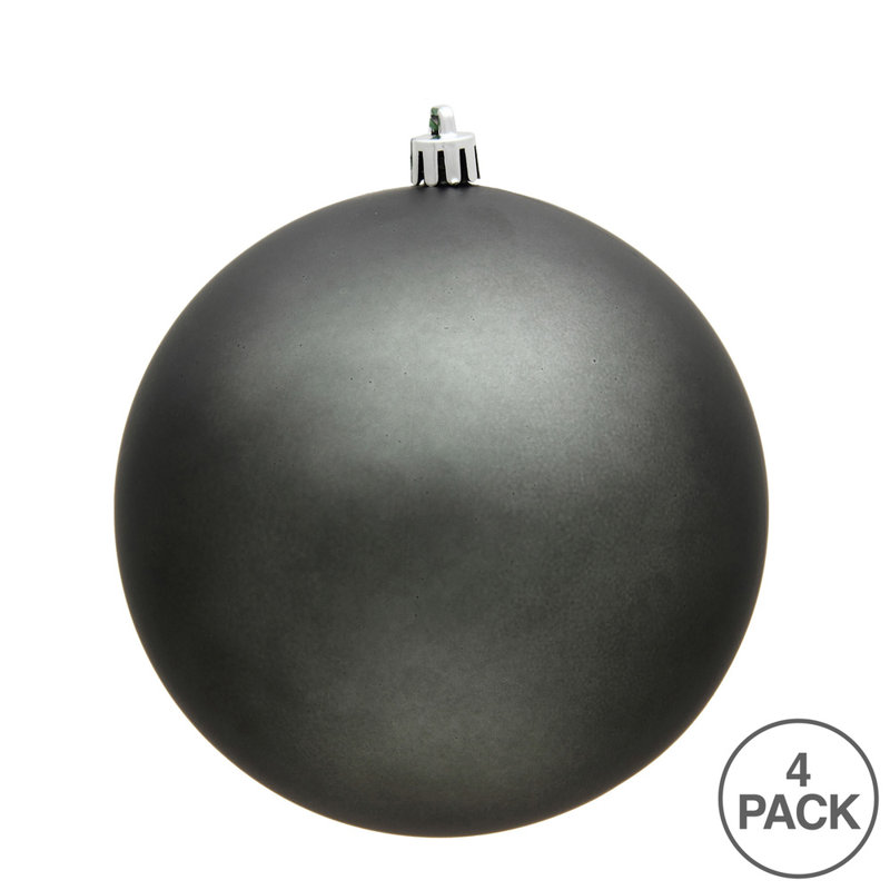 Ornement boule des Fêtes seulement, H 6 po x l 6 po x P 6 po, Étain