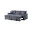 Ensemble de canapé modulaire convertible en velours côtelé gris foncé avec méridienne réversible et lit escamotable