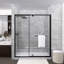 Porte de douche à pivot 56 à 60 po x 72 po, verre trempé transparent de 1/4 po, finition noire avec poignée en acier-127113721