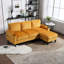 Canapé modulaire jaune avec porte-gobelet et rangement, 3 chenilles pour le salon, rangement confortable, décoration-93183501-93183503