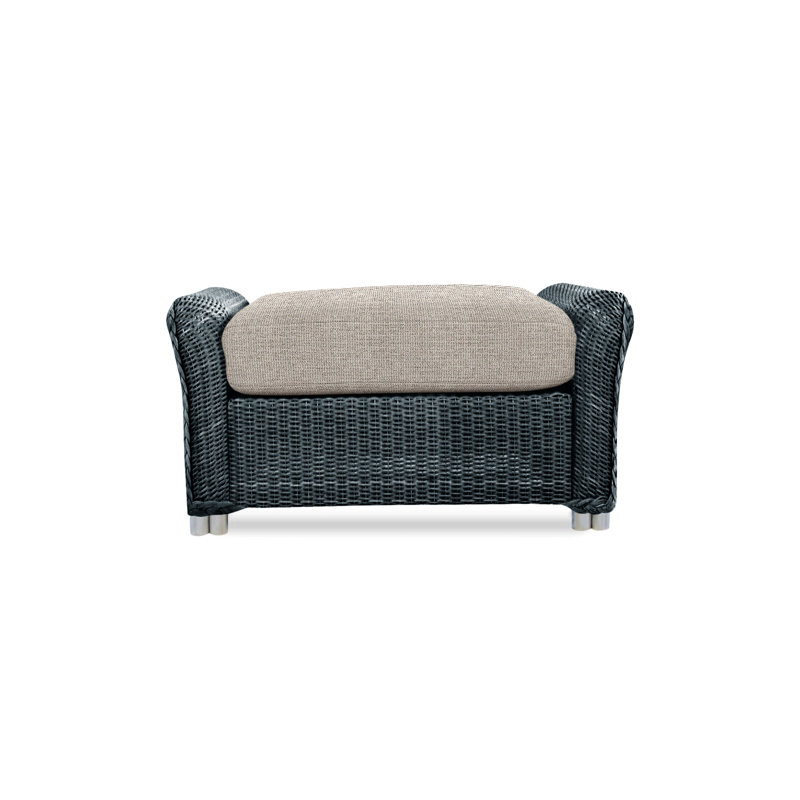 Reflections Outdoor Ottoman, Pewter, Demo Oatmeal