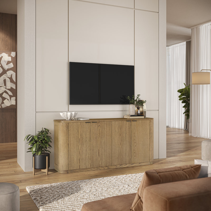 Meuble télé avec tablettes réglables Cossette, Bois brun