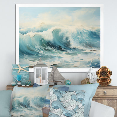 Aquarelle, tempête, océan côtier - Océan côtier, art mural