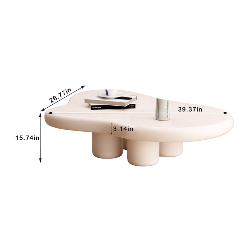 Mayline Single Coffee Table, 15.74" H x 39.37" Lx 26.77" W