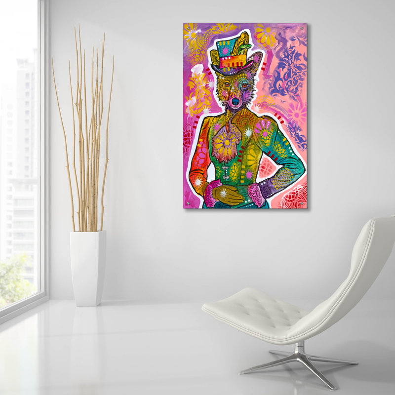 Art mural en verre Trinx «Foxy Dresser» par Dean Russo, ACR-50582, H 36 po x l 24 po x P 0,2 po