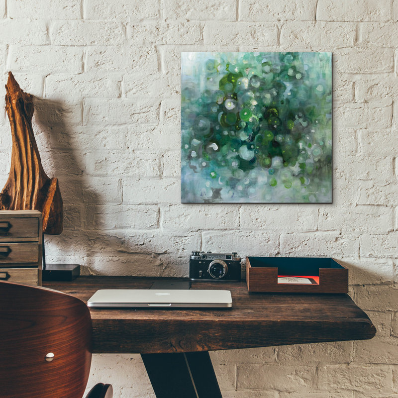 Art mural en verre «Emerald Constellation» par Danhui Nai, H 12 po x l 12 po x P 0,13 po