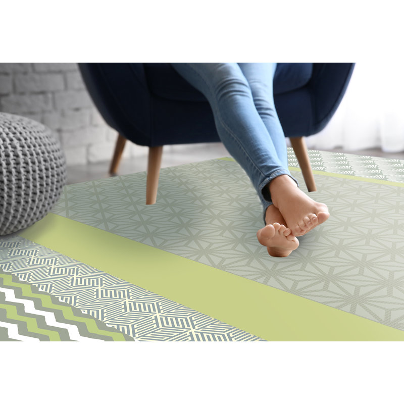 Gunnur Vinyl Machine Printed 100cm X 150cm Area Rug