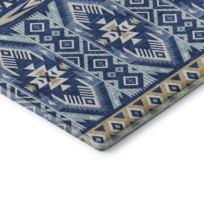 Tapis de qualité supérieure lavable à la machine Crestover AMF1851 Aztec, Rectangle 2 pi 6 po x 3 pi 10 po