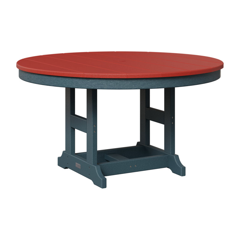 KIDS Outdoor Round Dining Table, Scarlet Red, Slate
