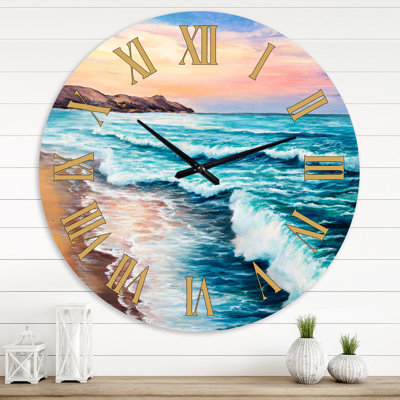 Horloge murale nautique et côtière pastel